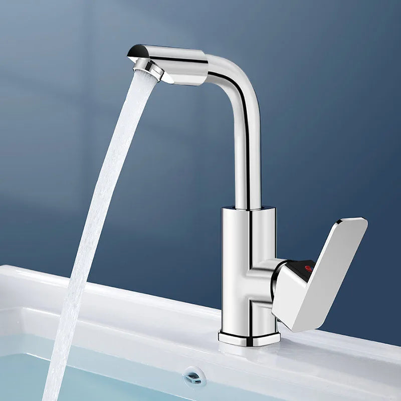 360 Rotation Bathroom Basin Faucet Silver Faucet Brass
