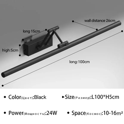 Modern Led Wall Lamp Bathroom Mirror Lamp Retractable