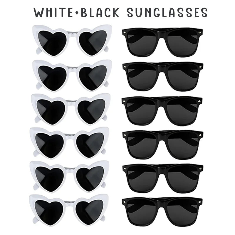 12-100pcs Wedding Sunglasses Guests Heart Shaped Sunglasses