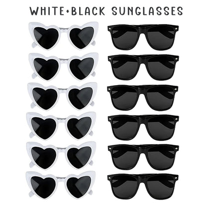12-100pcs Wedding Sunglasses Guests Heart Shaped Sunglasses