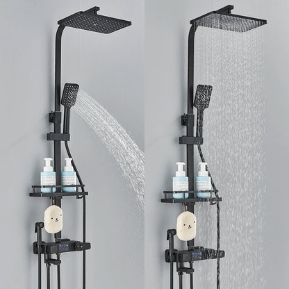 Bath Thermostatic Digital Display Shower Faucet Rain Shower
