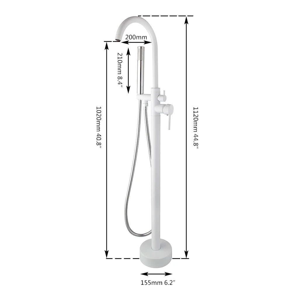 Zappo Standing Tub Shower Faucet Floor Mount Shower