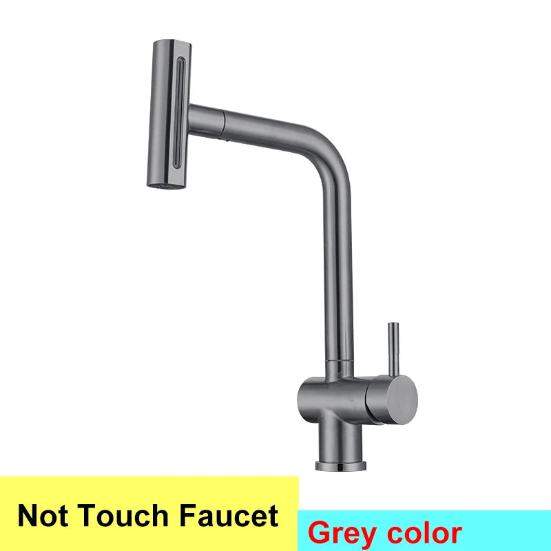 Touch On Pull Out Sink Faucet Stainless Steel
