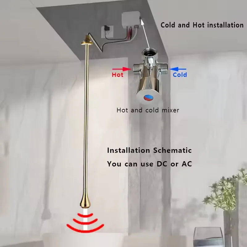 Bakala Sensor Hang Ceiling Bathroom Faucet Solid Brass