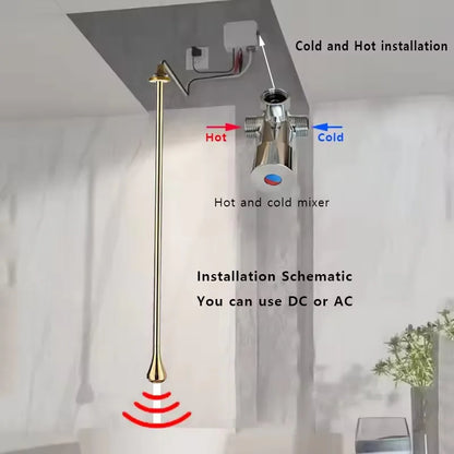 Bakala Sensor Hang Ceiling Bathroom Faucet Solid Brass