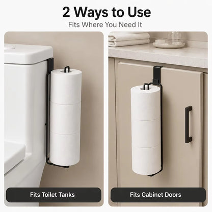 Self-Adhesive Toilet Paper Holder Black Iron Bathroom Tissue