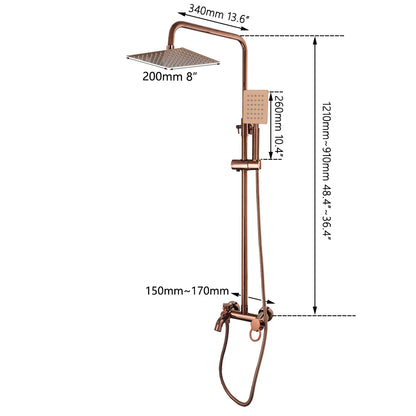 Zappo Solid Brass Rose Golden Shower Faucet Pink