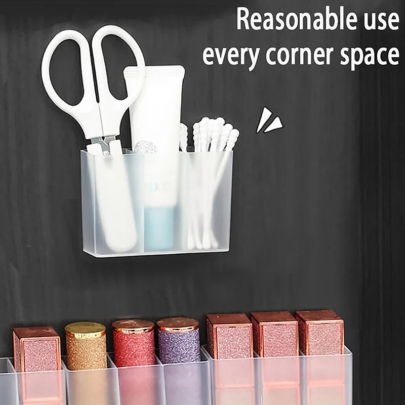 Wall Mounted 3grids Organizer Mirror Cabinet Self-Adhesive Small