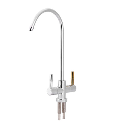 1/4 Double Holes Sink Faucet Tap Chrome Reverse