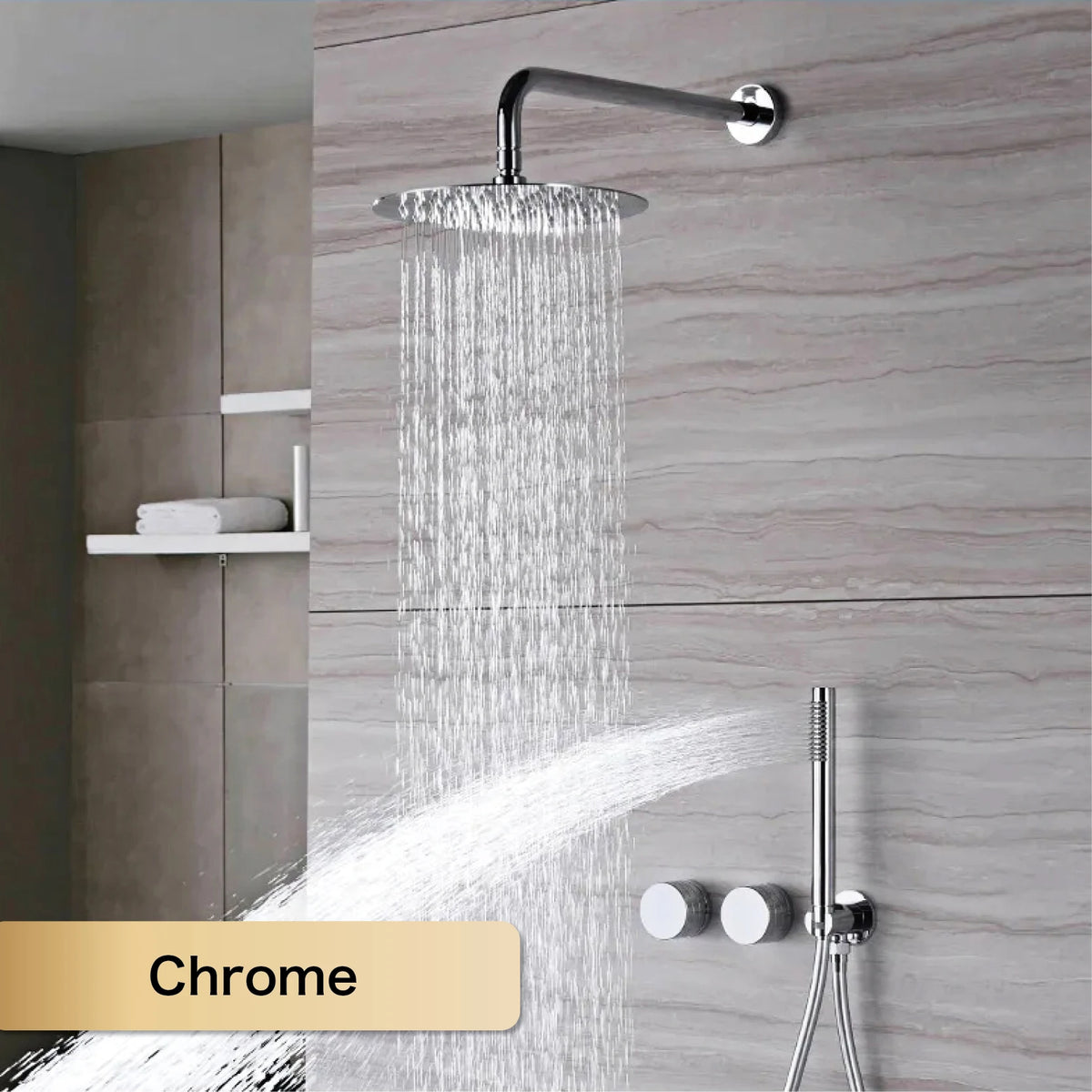 Luxury Gun Gray Brass Bathroom Shower System Concealed