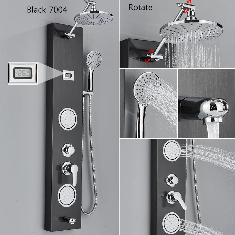 Bathroom Wall Mount Shower Panel Rainfall Shower Head/Massage