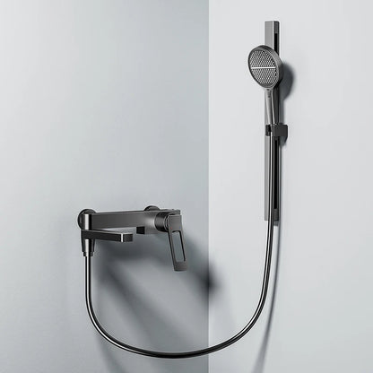 Black Waterfall Bathtub Shower Faucets Wall Mount Shower