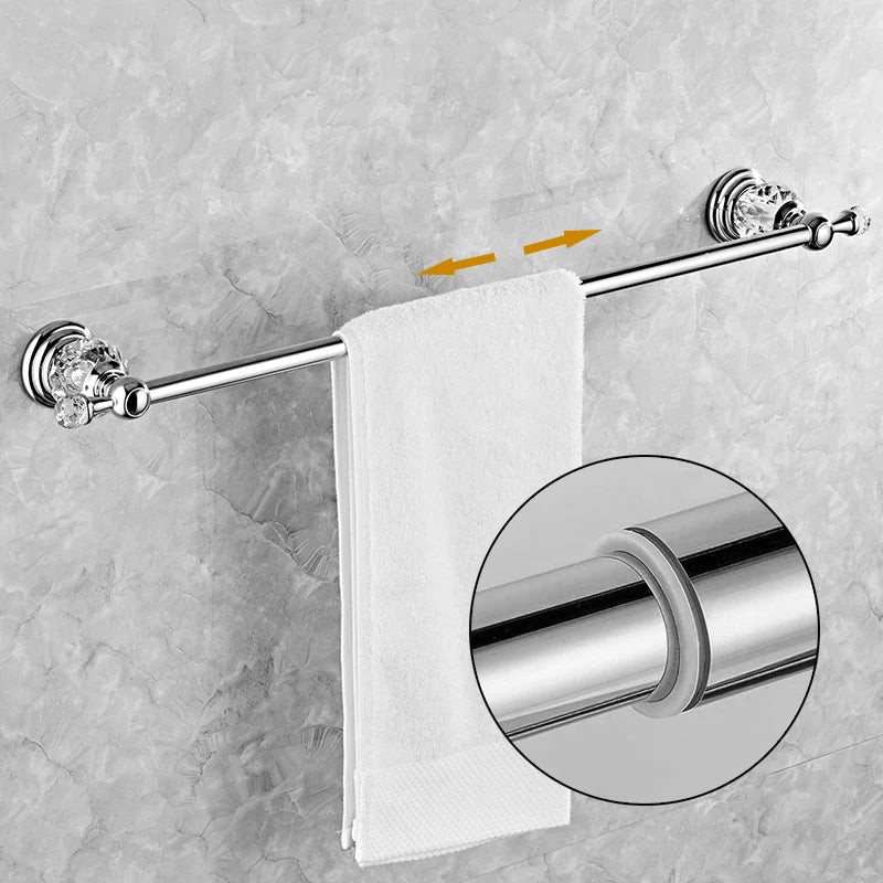 Bathroom Hardware Crystal Bath Towel Shelf Toilet Paper