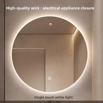 Mirror Round Mirror Wall-Mounted Smart Bathroom Mirror Led