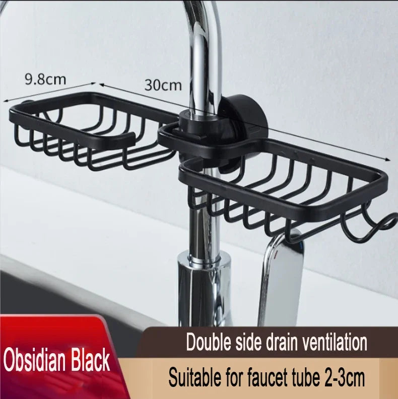 Sink Faucet Shelf Bathroom Shelf Soap Sponge Drain