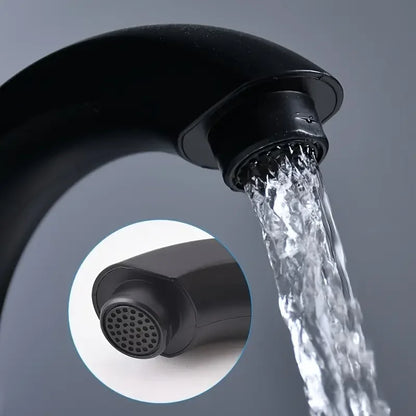 Modern Hole Bathroom Sink Faucet Side Spray Matte