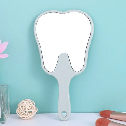 1pc Tooth Shaped Handheld Mirror Cute Makeup Mirror