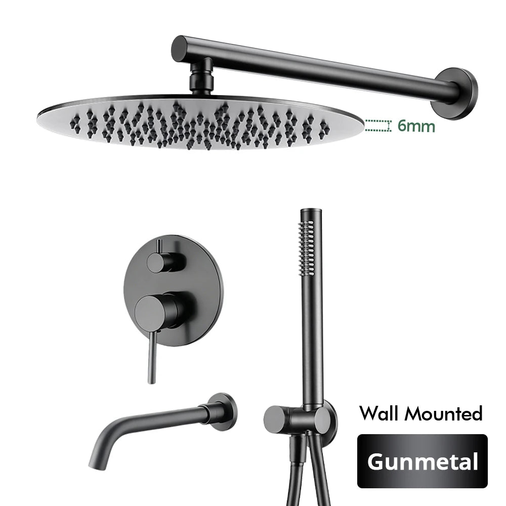 Bathroom Faucet Shower Mixer Tap Spout Black Solid
