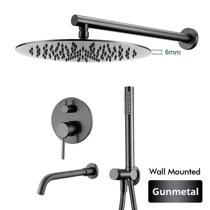 Bathroom Faucet Shower Mixer Tap Spout Black Solid