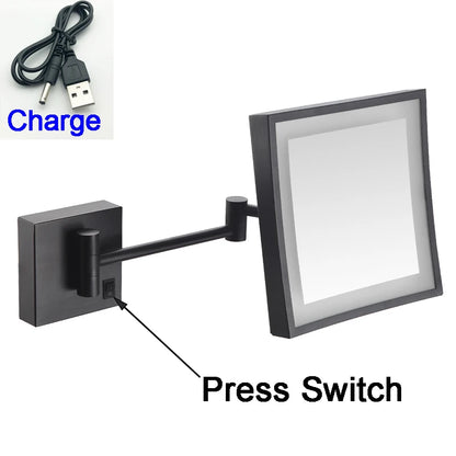 Square Touch Bathroom Mirror Wall Mounted Lighted Bathroom