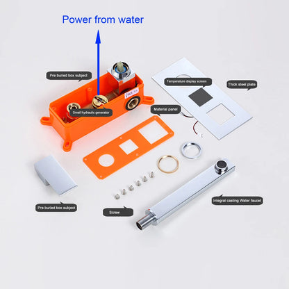 Digital Display Bathroom Basin Sink Faucet Wall Mounted