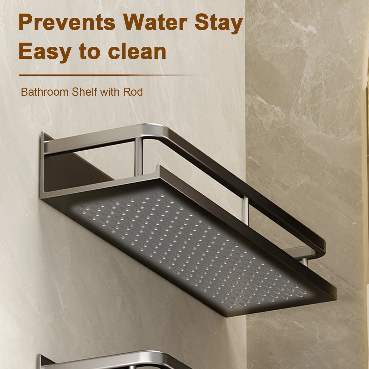 Punch-Free Bathroom Rack Bathroom Shelf Toilet Space Aluminum