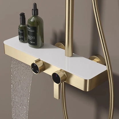 Brushed Gold Bathroom Shower Quality Brass Cold Bathroom