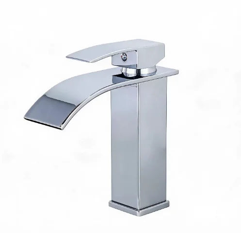 Modern Black Stainless Steel High-Low Spout Waterfall Faucet