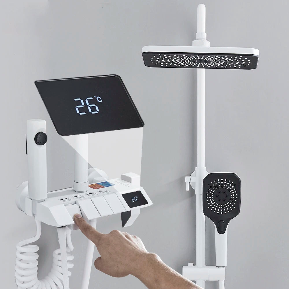 Bathroom Shower Faucet Shower Thermostat Digital Screen Water