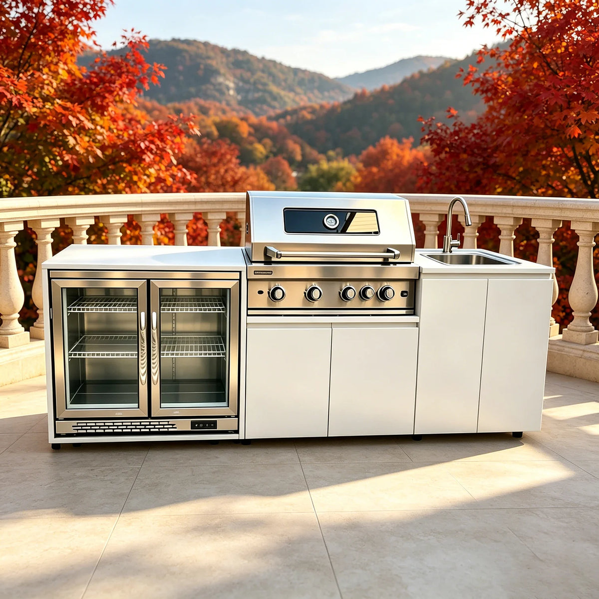 Stainless Steel Outdoor Bbq Fridge Grill Cooktop Sink