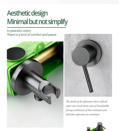 Gunmetal Shower Faucet 8-16 Embed Box Wall Mounted
