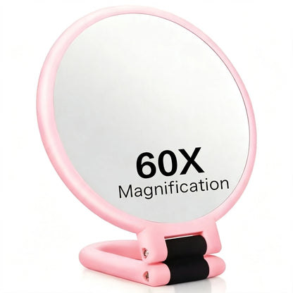 60x Double-Sided Handheld Magnifying Mirror 1x/80x Hd Makeup