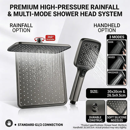 Air Boost High Pressure Large Overhead Rain Shower