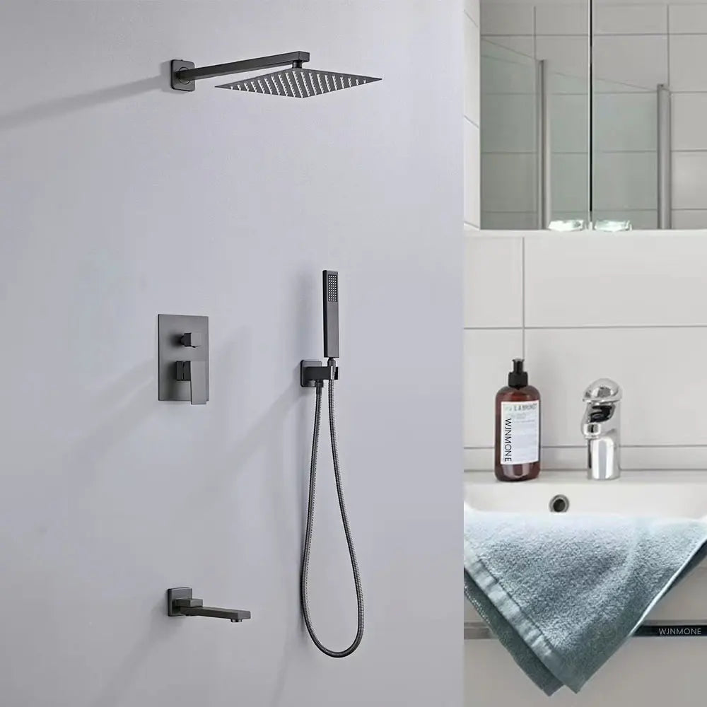 Luxury Brushed Gold/Black/Silver/Grey Hidden Bathroom Shower