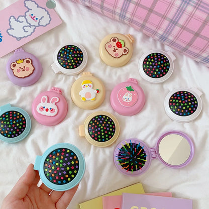 1pcs Mini Cute Folding Air Comb Mirror Compact
