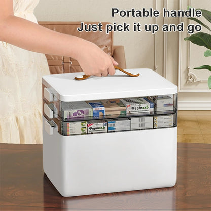 Tier Medicine Organizer - Medicine Cabinet Leather Handle