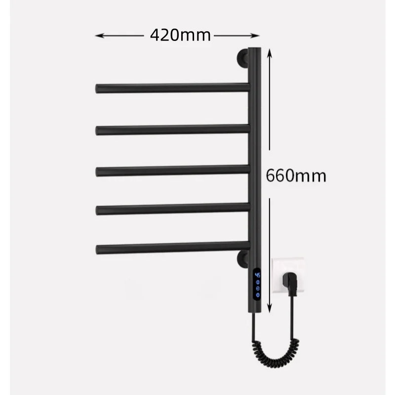 Heated Electric Towel Rack Smart Touch Temperature Time