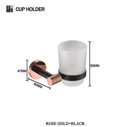 Rose Gold &Black Wall Mount Shelf Toilet Bath