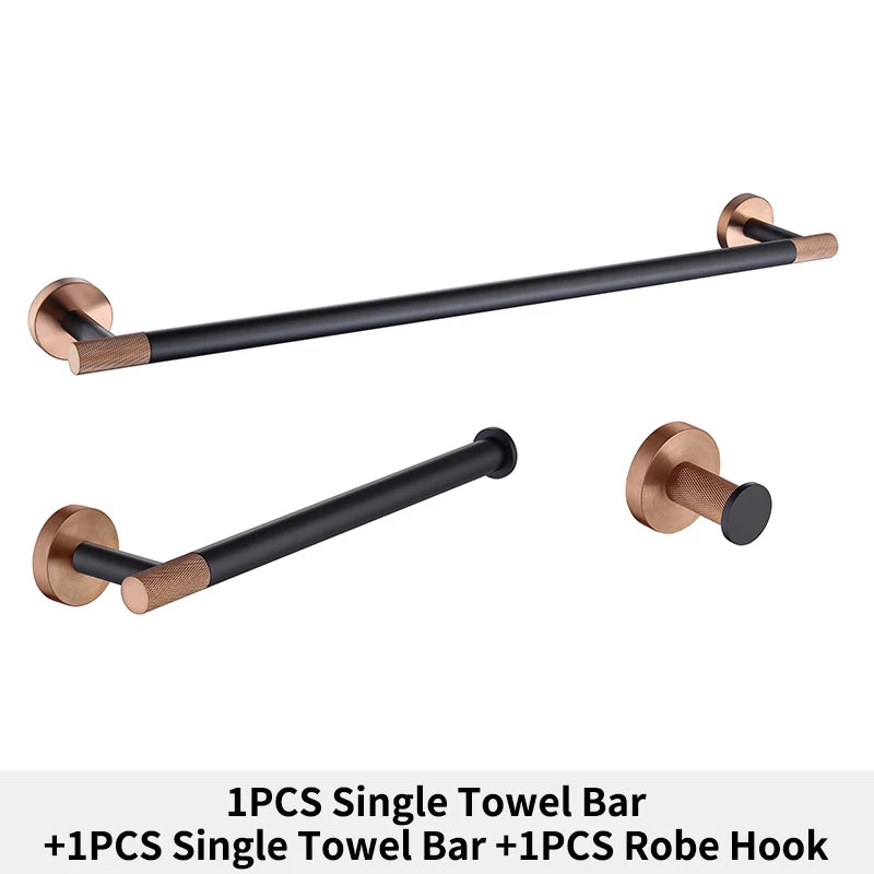 Rose Gold Bathroom Hardware Towel Bar Rack Shelf