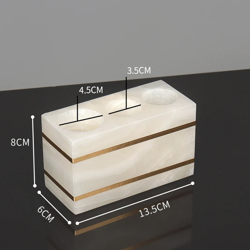 White Onyx Natural Marble Bathroom Gold Luxury Soap
