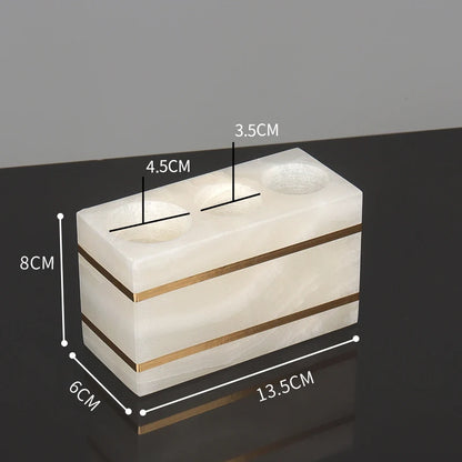 White Onyx Natural Marble Bathroom Gold Luxury Soap