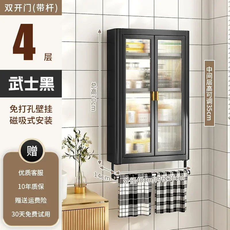 Modern Wall Mounted Bathroom Cabinet White Waterproof Storage