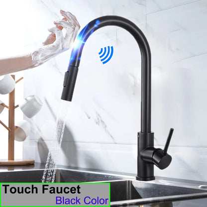 White Touch-On Sink Faucets Pull Down Sprayer Improvement