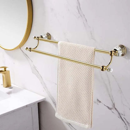 Luxury Crystal Gold Bathroom Hardware Wall Mounted Retractable