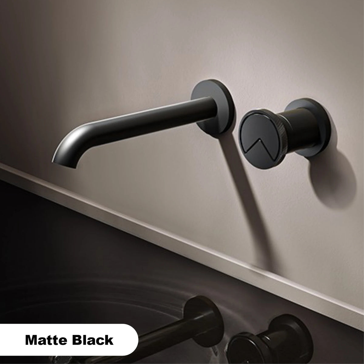 Luxury Brushed Gold In-Wall Brass Bathroom Basin Faucet