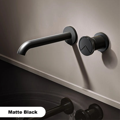 Luxury Brushed Gold In-Wall Brass Bathroom Basin Faucet