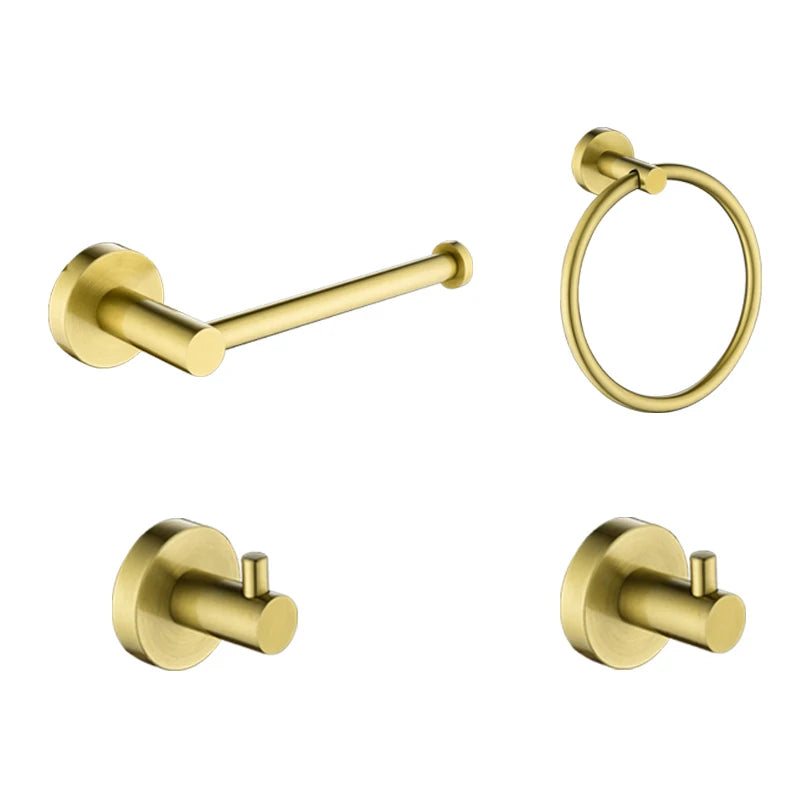 Bathroom Hardware Brushed Gold Toilet Brush Holder Robe