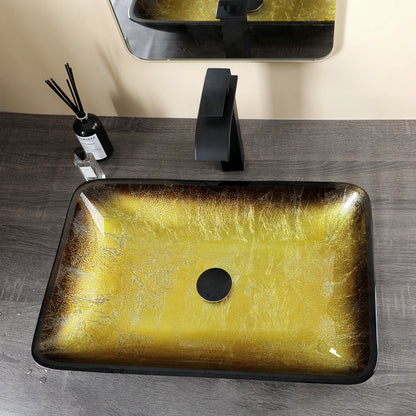Kemaidi Big Tempered Glass Basin Sink Washbasin Bathroom