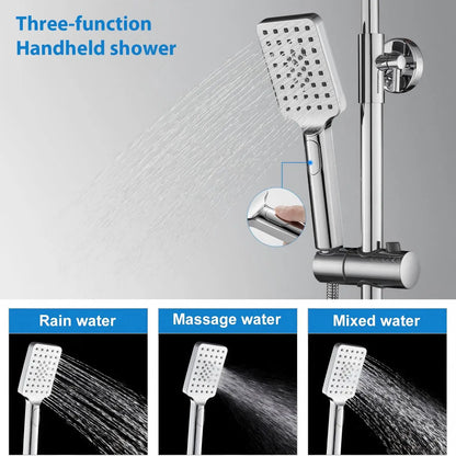 Shower System Thermostat 10-Inch Rain Shower Head Stainless