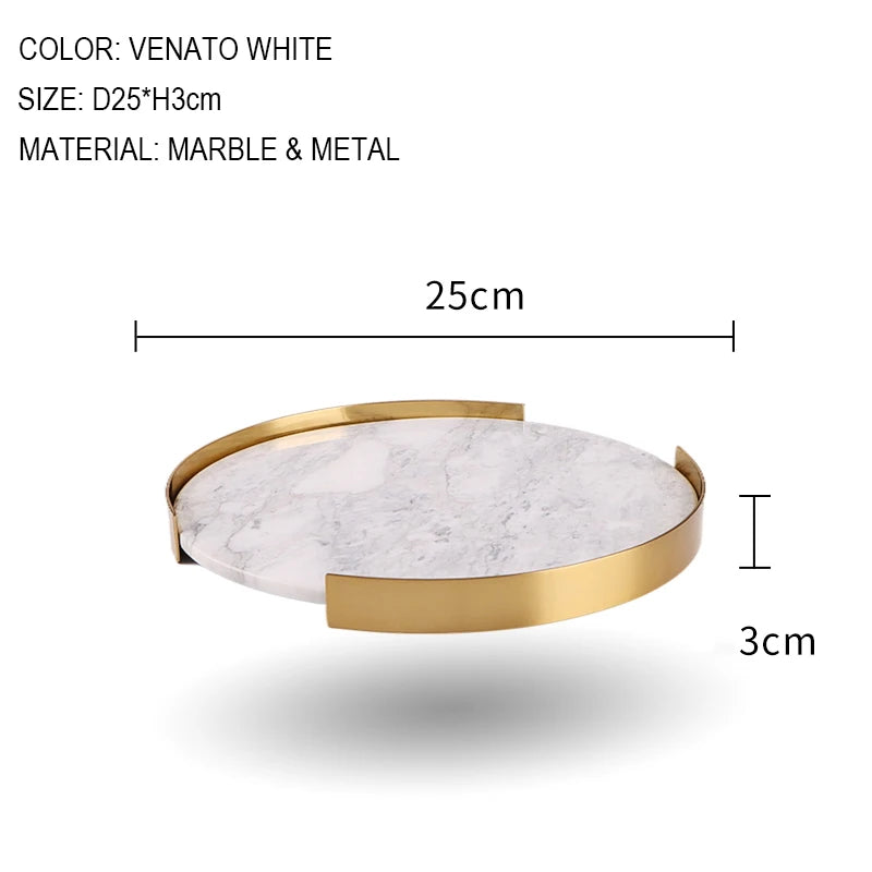 Scandinavian Decorative Natural Marble Tray Bathroom Luxury
